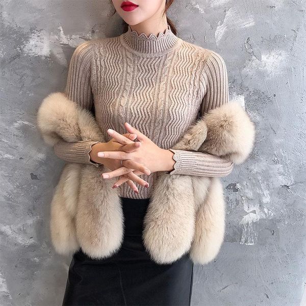 

women's sweaters feminino and winter 2021 semi-high collar clothes slim tight sweater ladies'sleeve knitted underwear, White;black