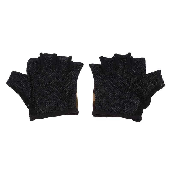 

cycling gloves 1 pair kids sports half finger mountain climbing for children (camouflage), Black