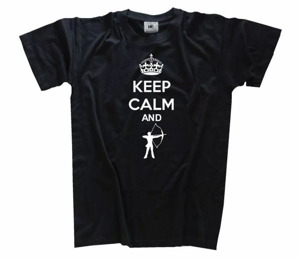 

keep calm and be bowman archery t-shirt s-xxxl, White;black