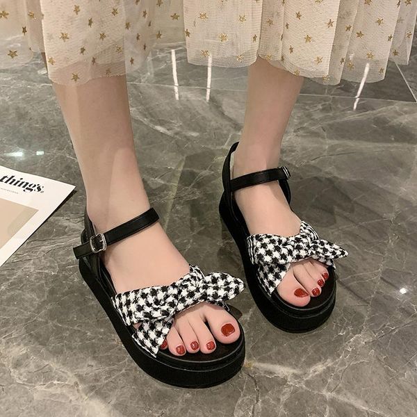 

sandals women 2021 summer black casual platform shoes fashion chunky sole ankle buckle strap sandlias mujer