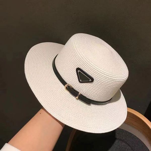 

luxury brand flat straw hat spring, summer, autumn and winter four seasons big brim sun visor british fashion hat tide brand, Blue;gray