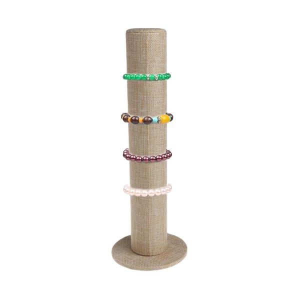 

jewelry pouches, bags display rack bracelet bangle watch stand holder cylinder storage linen, Pink;blue