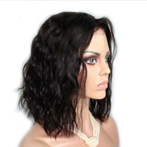 

wig women's medium curled black wig