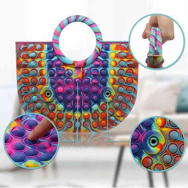 

new rat killing pioneer handbag large decompression toy silicone bubble music bag