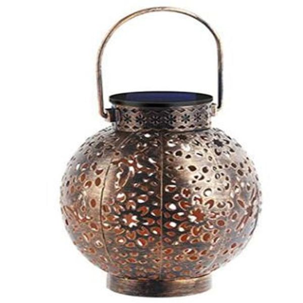 

laundry bags solar lawn lantern wrought iron hollow light outdoor pendant garden portable decorative lights