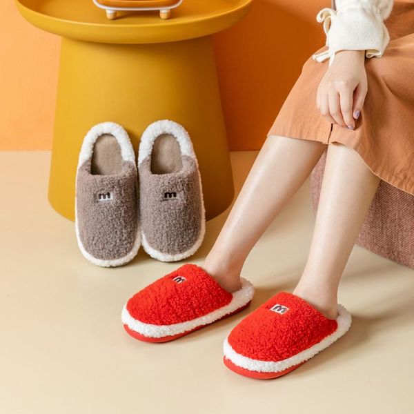 

ladies slippers autumn winter animal cartoon frog indoor men women flat shoes fur plush home bedroom soft female cotton, Black