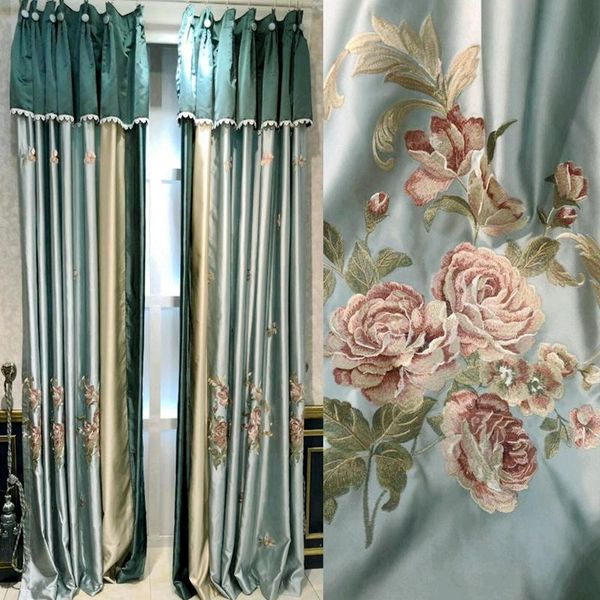 

curtain & drapes light luxury american european idyllic precision silk like embroidered living room bedroom window screen