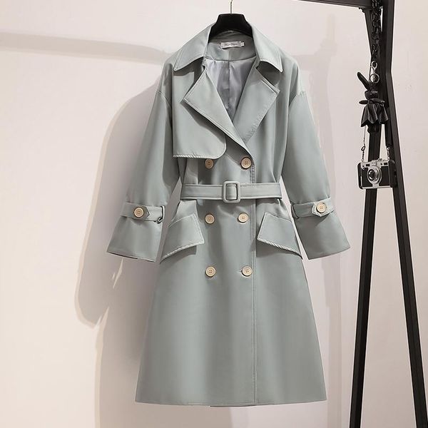 

women's trench coats abrini autumn windbreaker women coat with belt clothes khaki long double breasted slim, Tan;black