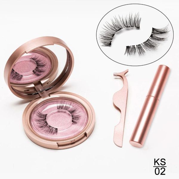 

single pair magnetic false eyelashes & magnet liquid eyeliner lashes tweezers natural thick eyslashes extension kit1