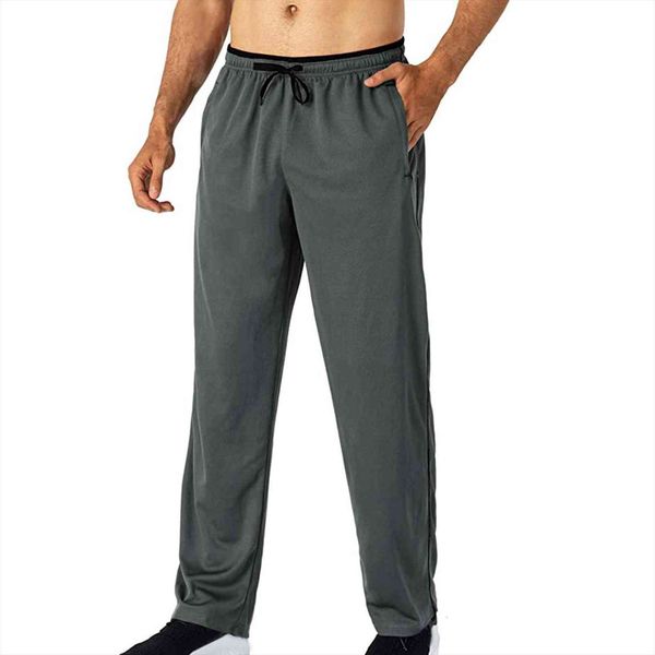 

lightweight running zipped pockets women pant elastic waist open bottom sweatpants long trousers harem pants pantalon hombre, Black