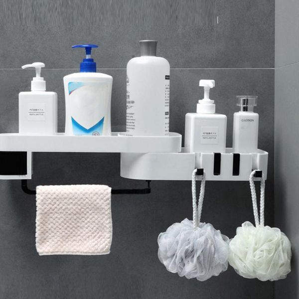 

bathroom storage & organization punch-shelf rack seamless rotating double layer racks holder tsh shop