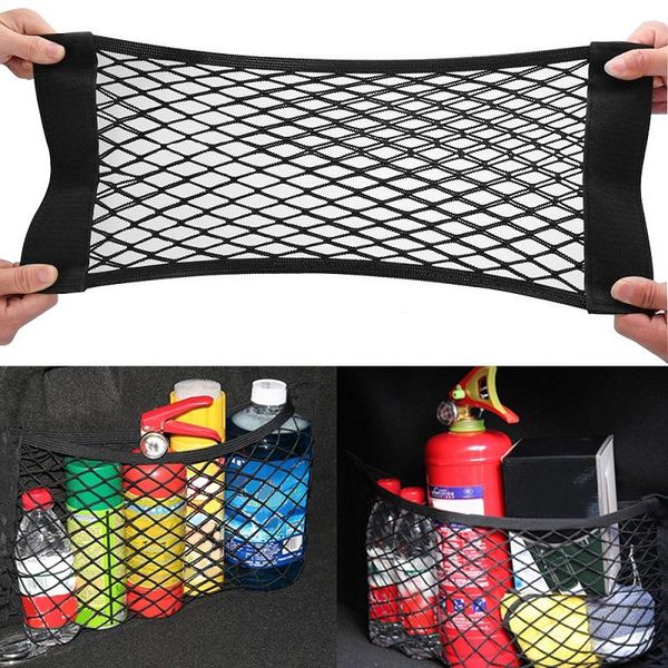 

car organizer trunk storage back rear seat elastic string net auto bag accessories
