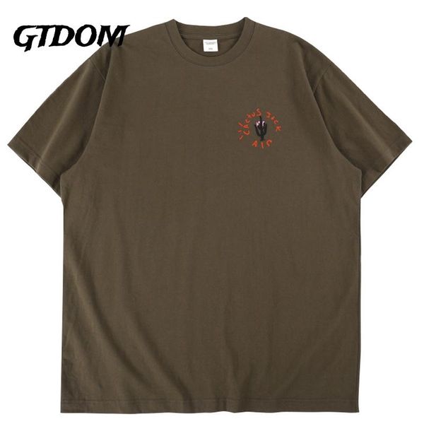 

men's t-shirts gtdom men spacious o-neck fashion cards hip hop rap english print t-shirt 2021 summer oversize high street casual, White;black