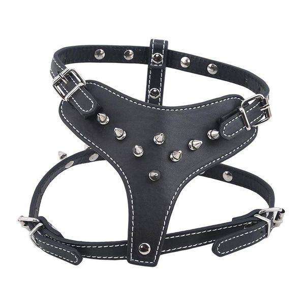 

dog collars & leashes fashion pet harness pu leather spiked studded middle large adjustable collar