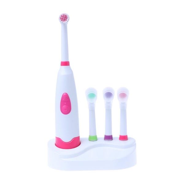 

set electric toothbrush with 4 brush heads battery operated oral hygiene smart