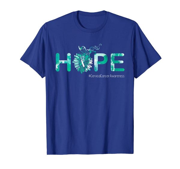 

hope butterfly ribbon cervical cancer awareness tshirt gift, White;black