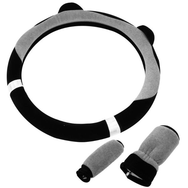 

steering wheel covers 1 set/3pcs auto gear knob cover car handbrake sleeve