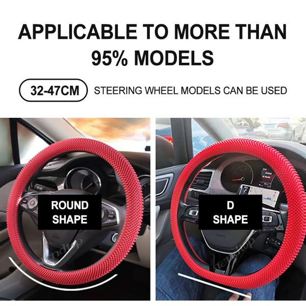 

steering wheel covers universal skid-proof silicone cover set massage palm decompression wear-resistant anti-slip car styling