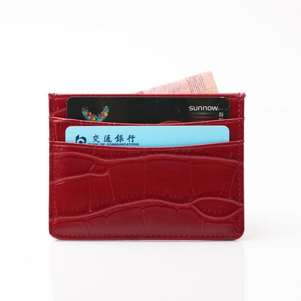 

card holders crocodile leather holder cow id wallet custom name, Brown;gray
