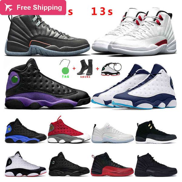 

36-45mens designer basketball shoes 13s red flint hyper royal black cat court purple 12s twist utility easter reverse flu game taxi sport sn