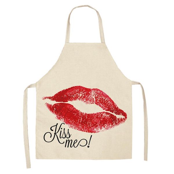 

aprons love red lip pattern apron for kitchen master women cooking accessories