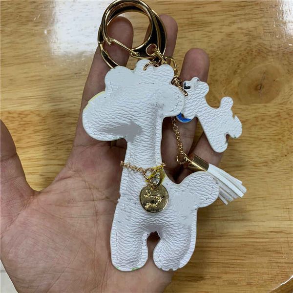 

dhl shipping fashion printing net red cartoon fawn giraffe keychain men woman bag pendant charm pendant accessories pendant creative, Slivery;golden