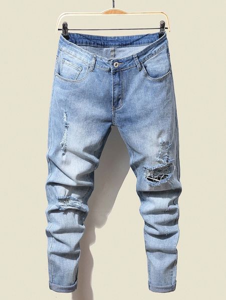 

men ripped bleach wash jeans t9m0#, Blue