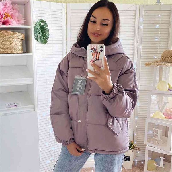 

women parkas jacket fashion solid thick warm winter hooded jacket coat winter parkas solid outwear jacket 210916, Black
