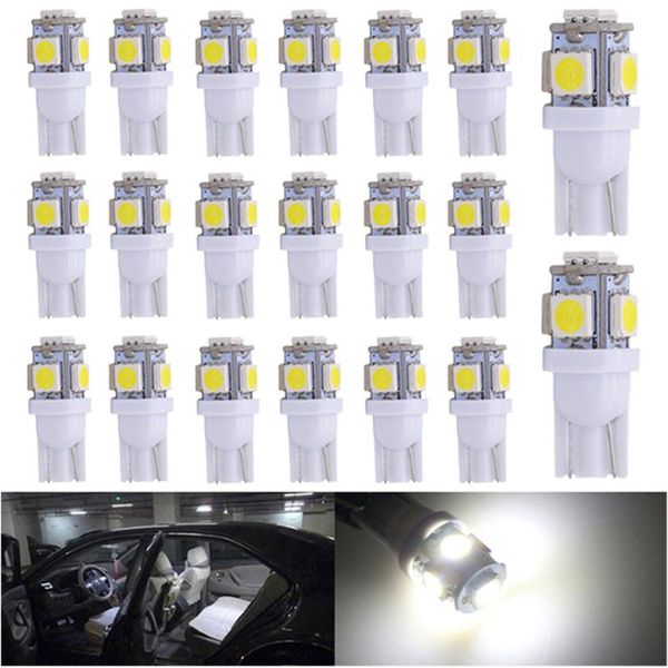 

emergency lights 20 pcs led license plate car interior bulbs t10 6000k white 168 2825 194 w5w festoon work lamps accessories drop