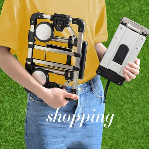 

storage baskets mini folding shopping pull cart portable trolley bag luggage vegetables wheels home reusable wit y2i9