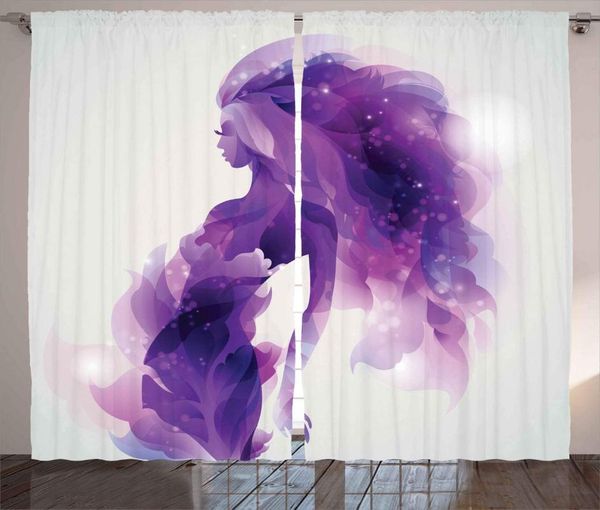 

curtain & drapes feminine curtains monochrome woman in blurry color reflection bohemian design artwork window for living room