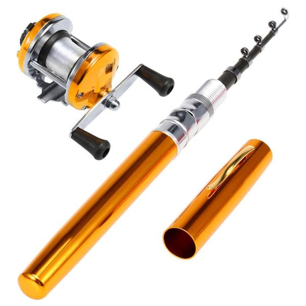 

pocket pen fishing rod pole reel combos set accessories mini boat rods