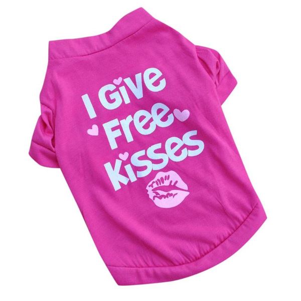 

dog apparel pet shirt printing letters short sleeve soft comfortable cotton t-shirts breathable clothes for spring autumn