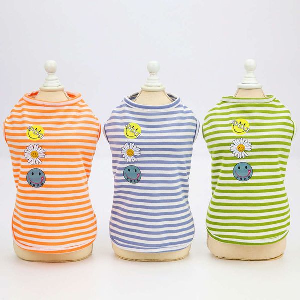 

pet spring and teddy dog pet clothes summer thin 21 sunflower striped vest
