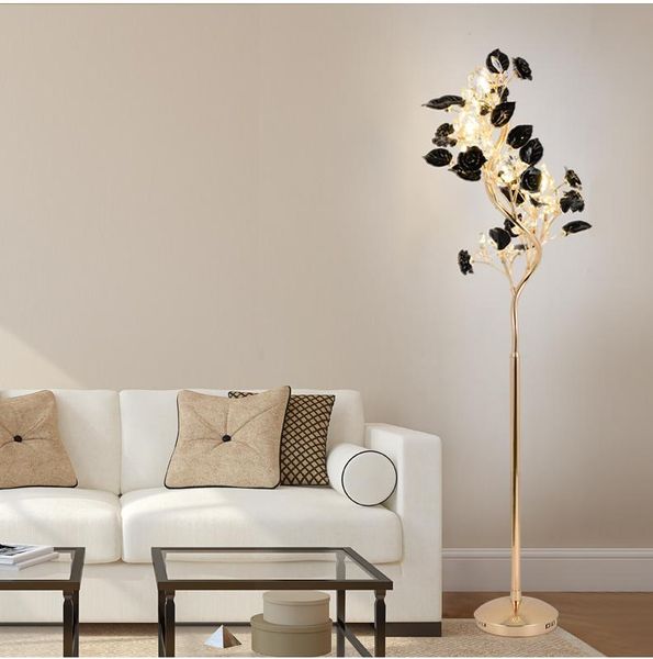 

european style led floor lamp decoration living room post-modern creative girl vertical ceramic crystal lamps