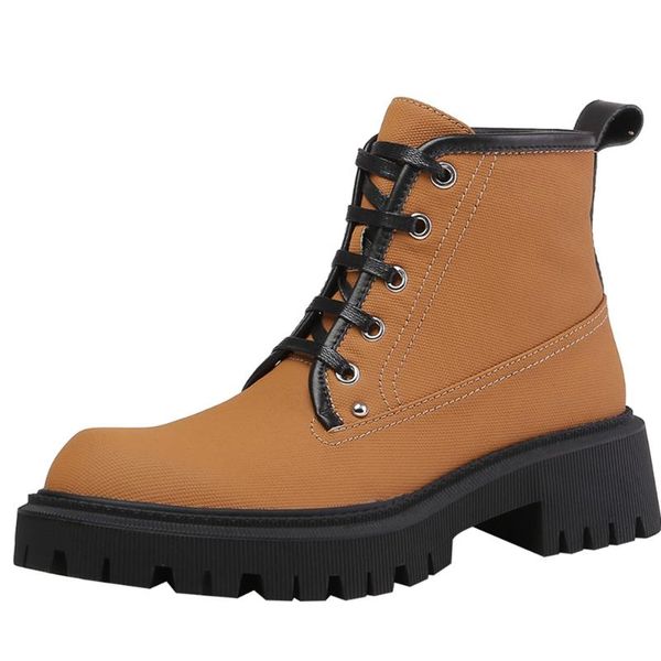 

boots women's genuine leather lace-up flats round toe bordered punk motorcycle short booties leisure ankle shoes, Black