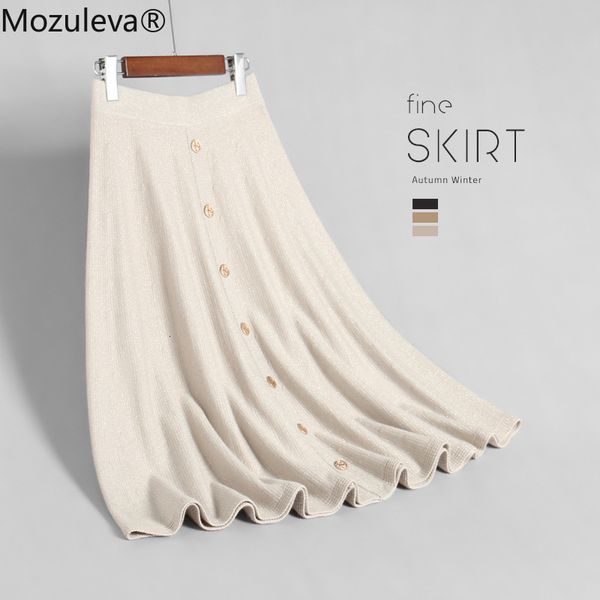 

skirts mozuleva dressed in shiny silk mesh spandex female to-line style for autumn and winter skirt long, Black