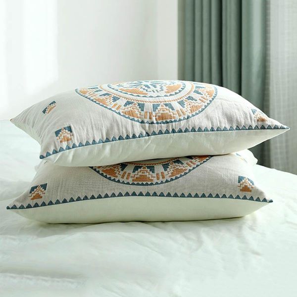 

pillow case bohemian style buttons cotton pillowcase rectangle sleep cover decorative pillows for home bed seat cushion