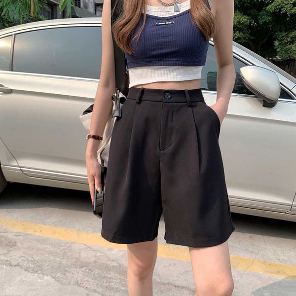 

women's shorts straight short feminimos chic summer solid women korean high waisted causal bottoms jlod, White;black