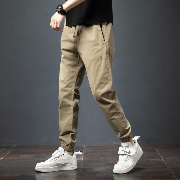 

men 's pants loose tappered overalls casual men's, Black