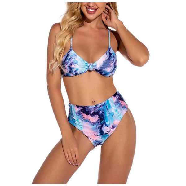 

two-piece suits womens fashion bikini lashing backless knot swimsuits biquini bra panty set summer bielizna damska komplety