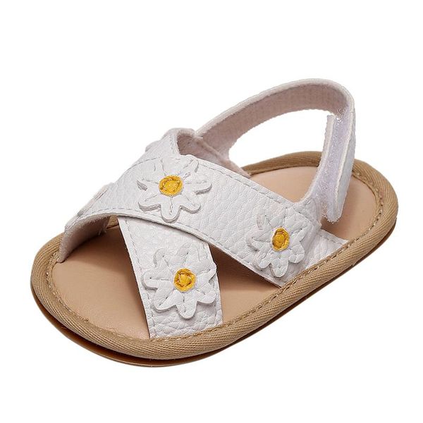 

sandals brand cute born infant baby girls flower princess shoes toddler summer pu non-slip rubber size 0-18m, Black;red