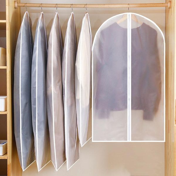 

clothes hanging garment dress suit coat dust cover home storage bag pouch case organizer wardrobe clothing bags