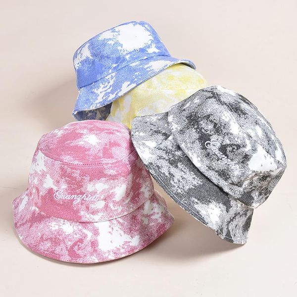 

wide brim hats bucket hat tie dye gradient women summer sun protection fisherman breathable beach travel outdoor cap femme gorro, Blue;gray