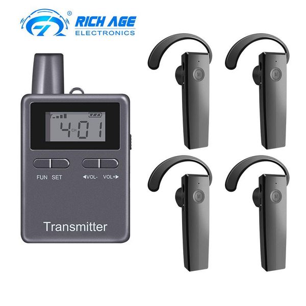 

microphones 2403-2483mhz globel version wireless tour guide ear-hook type 1 transmitter + 4 receiver for traveling company visiting