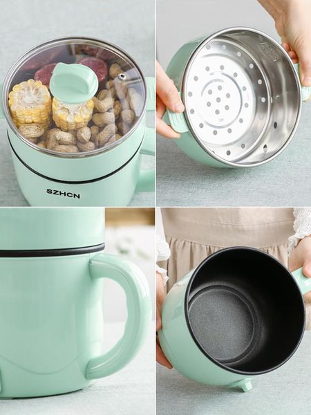 

electric skillets 220v mini multifunction cooking machine household single/double layer pot multi rice cooker non-stick