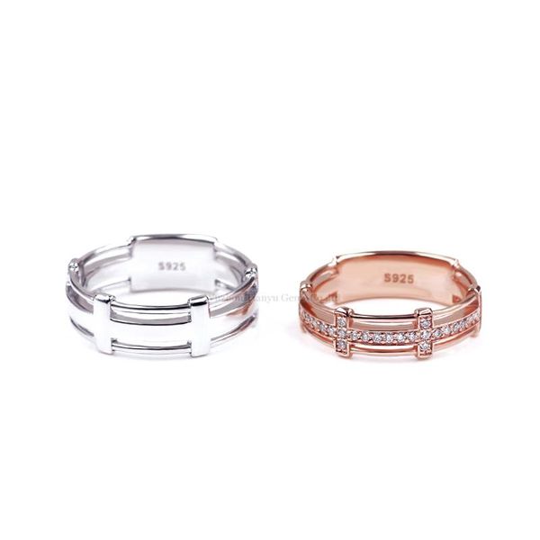 

cluster rings tianyu gems silver couple moissanite diamonds wedding jewelry accessories 2021 bridal romance stones gifts for lover, Golden;silver