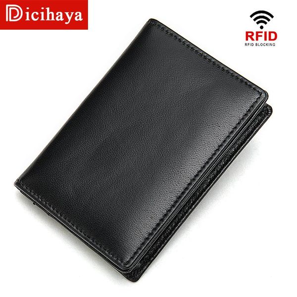 

wallets dicihaya genuine leather shortmen wallet with coin pocket small male purse mini function brown card holders, Red;black