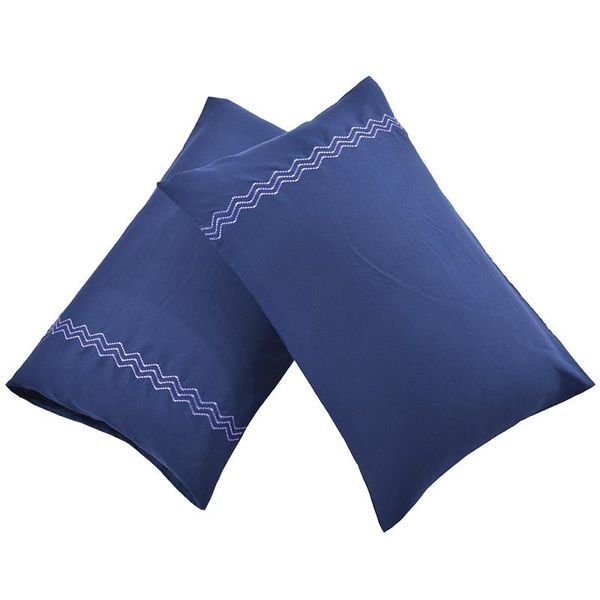 

pillow case 2pcs solid color blue cases home decor for healthy sleep 50x70cm