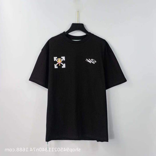 

2021 spring and summer off fashion brand casual printing cartoon anime arrstyle short sleeve t-shirt, White;black
